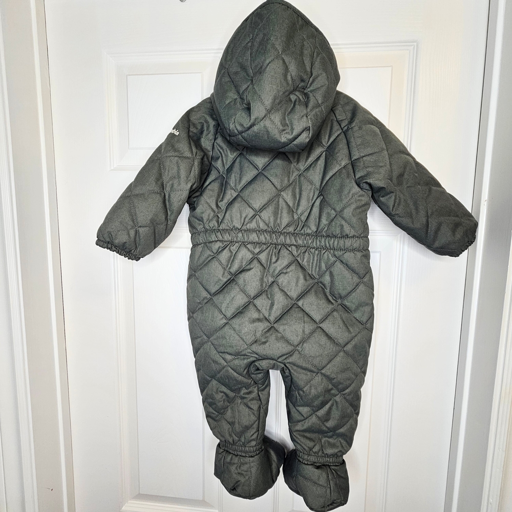 Columbia Baby Snowsuit 6-12M Quilted Bunting Suit Puffer Cozy Olive Green - Picture 13 of 16